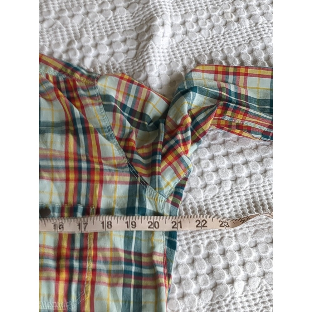 Dovetail Snap Work Shirt Oversized Long Sleeve Plaid Sz XS - Picture 6 of 9
